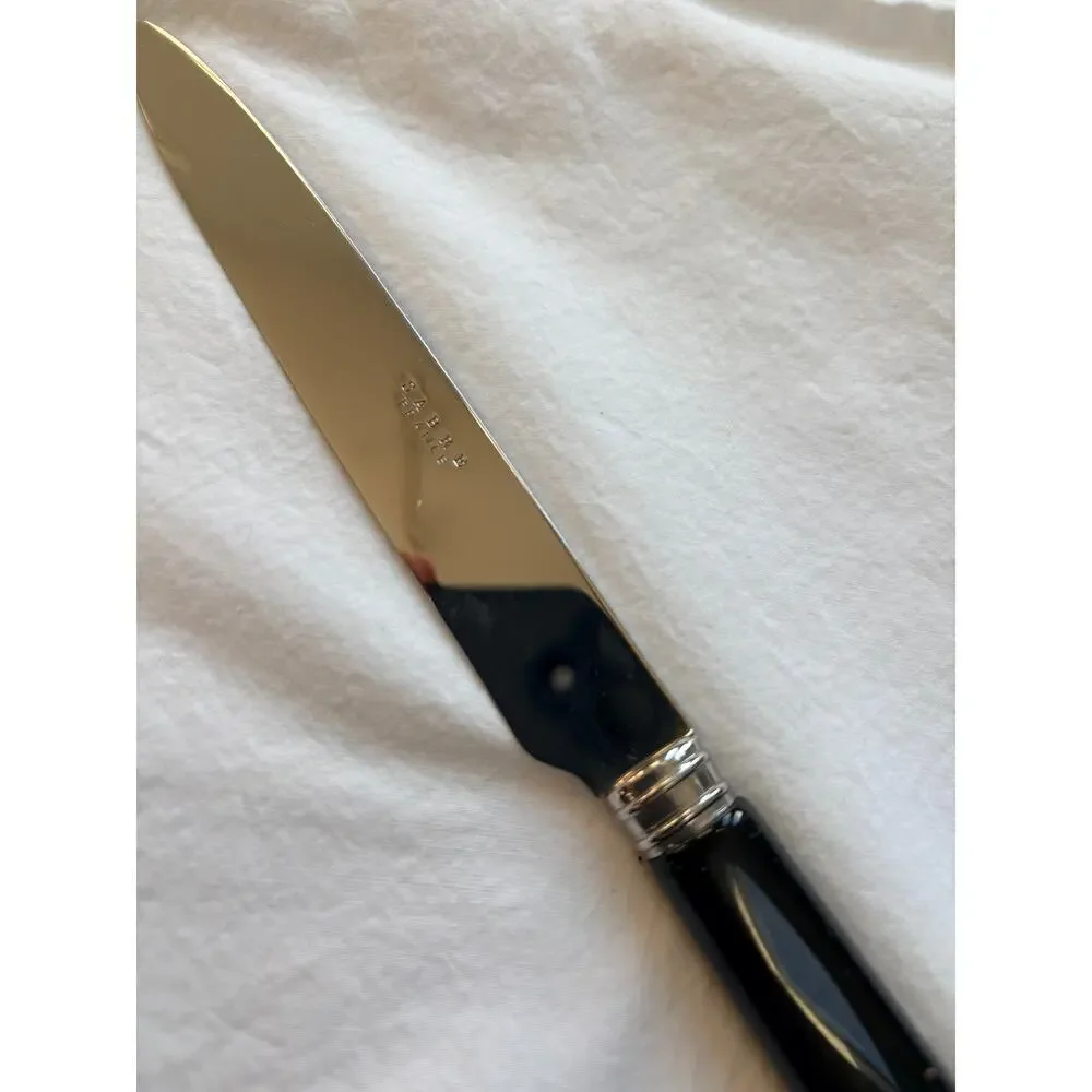 NEW Sabre Paris Pop Unis Noir Dinner Knife Black Handle Stainless Steel